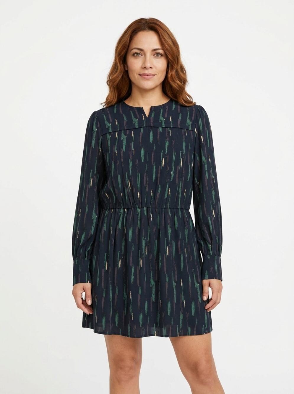 Zara Black A-Line Mini Abstract Lightweight Dress Women Size L
